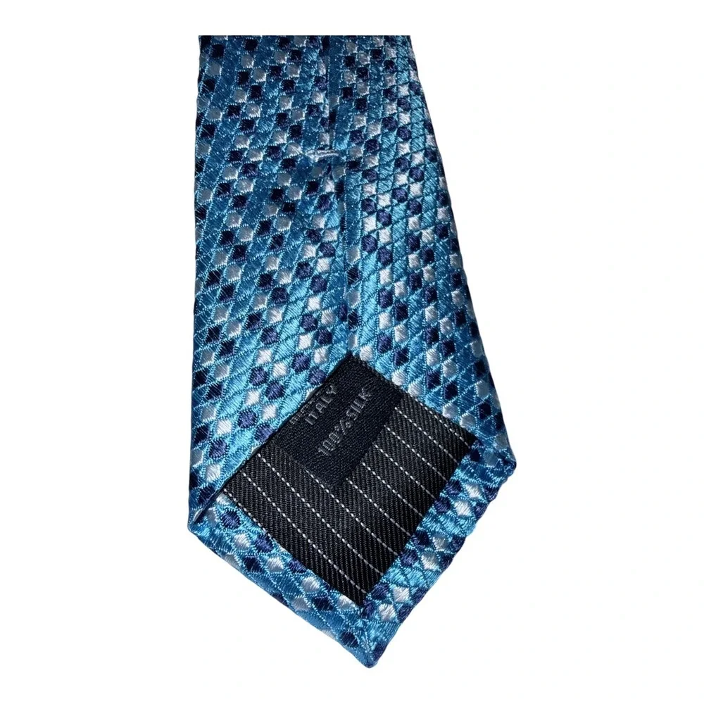 Ted Bakers Mens Blue‎ Geo 100% Italian Silk Neck Tie NWT